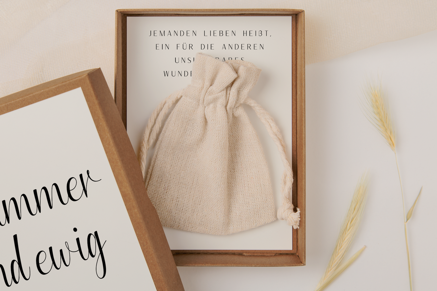 Geschenkschachtel Hochzeit schwarz/weiß - Geldgeschenk "für immer"