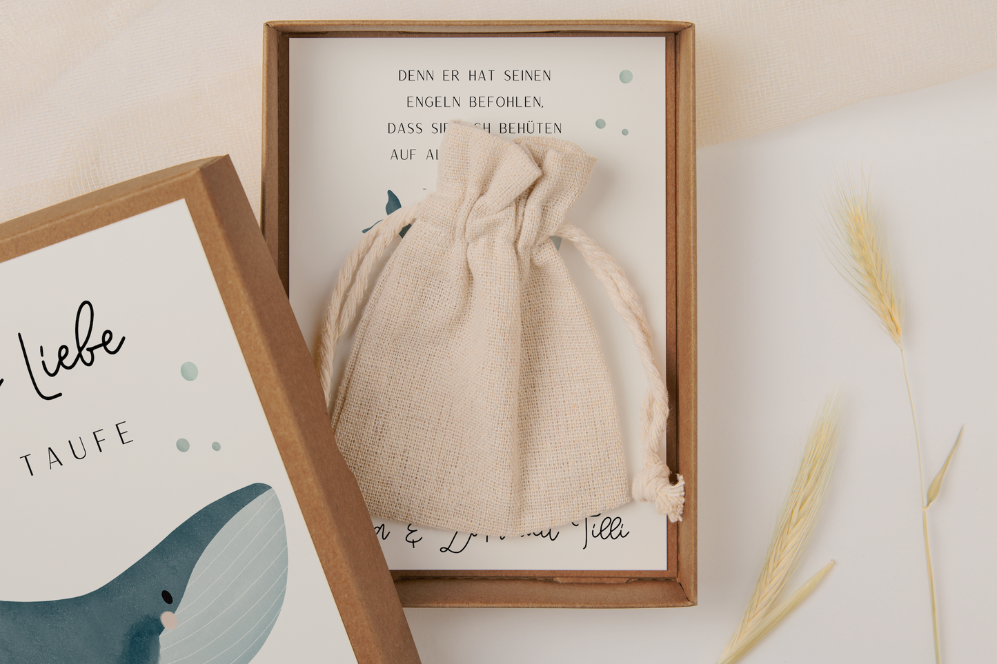 Geschenkschachtel Taufe - Wal Geldgeschenk
