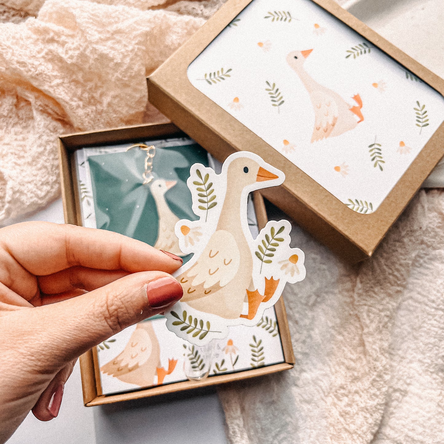 Geschenkset Gans - Geschenkbox Schreibwaren Gänse - Geldgeschenk