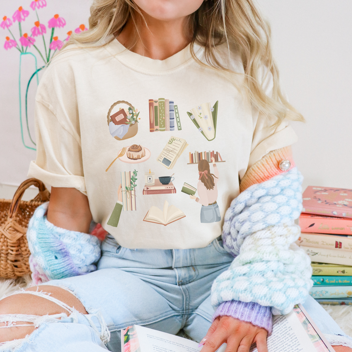 T-Shirt Bücher Lesen - BIOBAUMWOLLE Booklover Shirt - Lesen Shirt