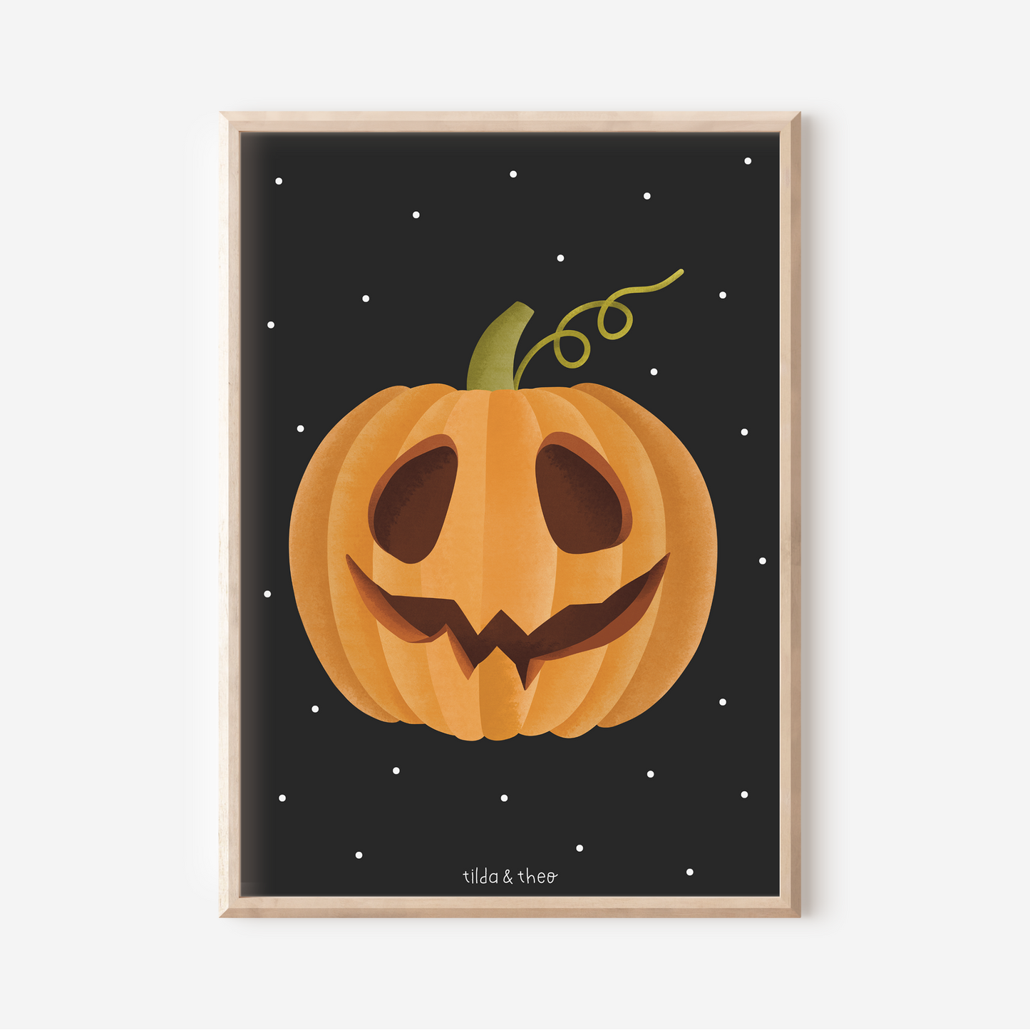 Poster Kürbis Halloween Herbst - Halloween Kürbisgesicht Pumpkin Print
