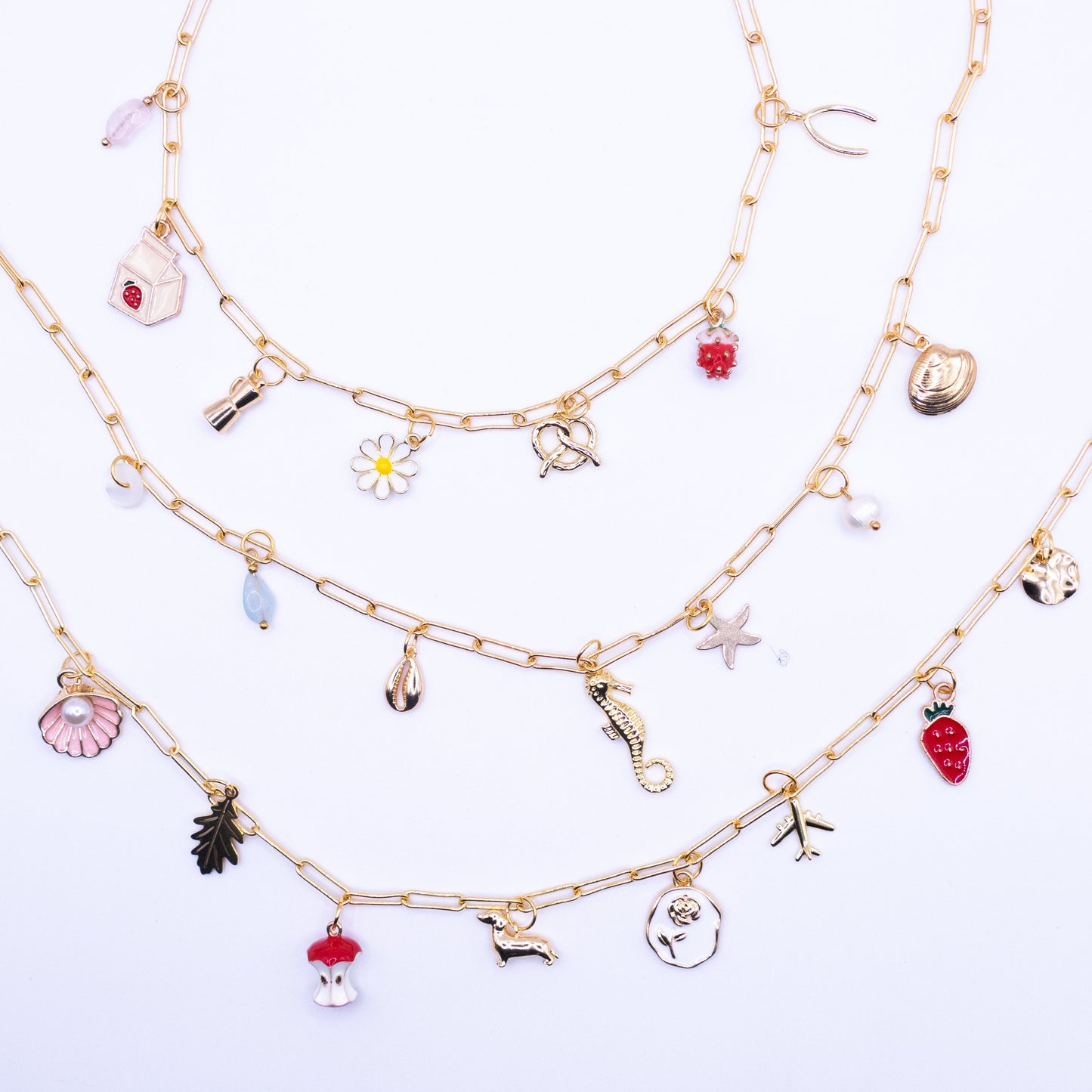Halskette mit Charms Mix & Match Anhänger - mit Wunsch-Charms