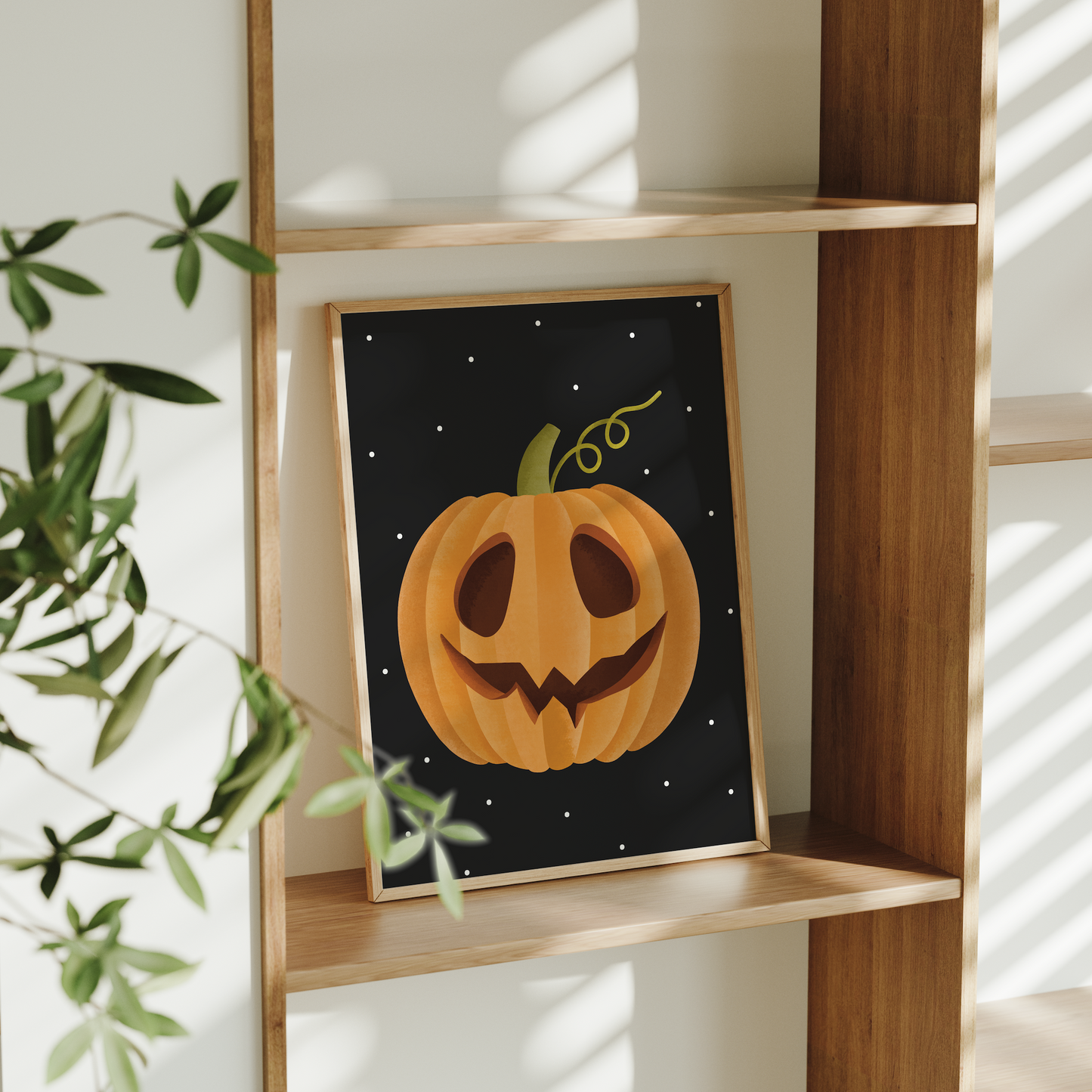 Poster Kürbis Halloween Herbst - Halloween Kürbisgesicht Pumpkin Print
