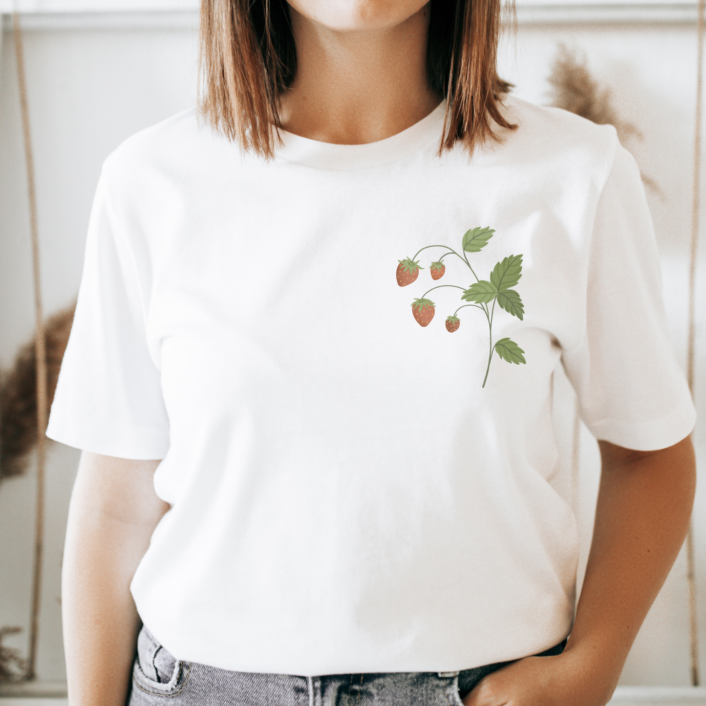 T-Shirt Walderdbeere - BIOBAUMWOLLE Cottagecore Erdbeere Botanik Shirt