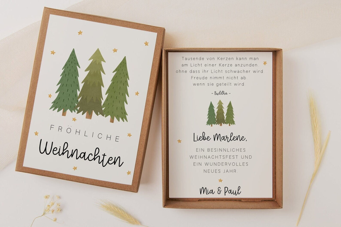 Geschenkschachtel Weihnachten Tannenbaum - Winterwald Geldgeschenk Weihnachten