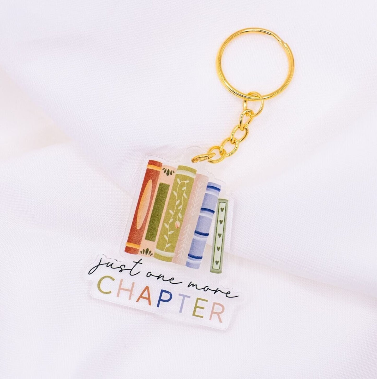 Schlüsselanhänger Bücher Lesen "one more chapter" Acryl - Geschenk Bücherwurm