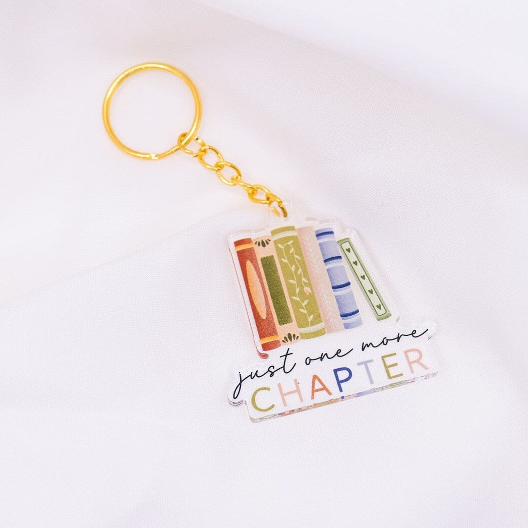 Schlüsselanhänger Bücher Lesen "one more chapter" Acryl - Geschenk Bücherwurm