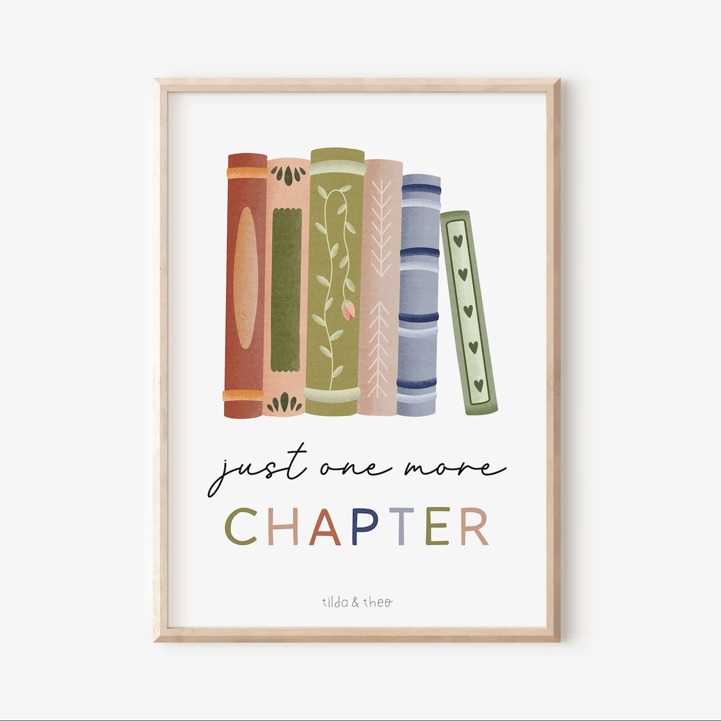 Poster Lesen Bücher "One More Chapter" - Kunstdruck Buch Leseecke Geschenk Bücherwurm