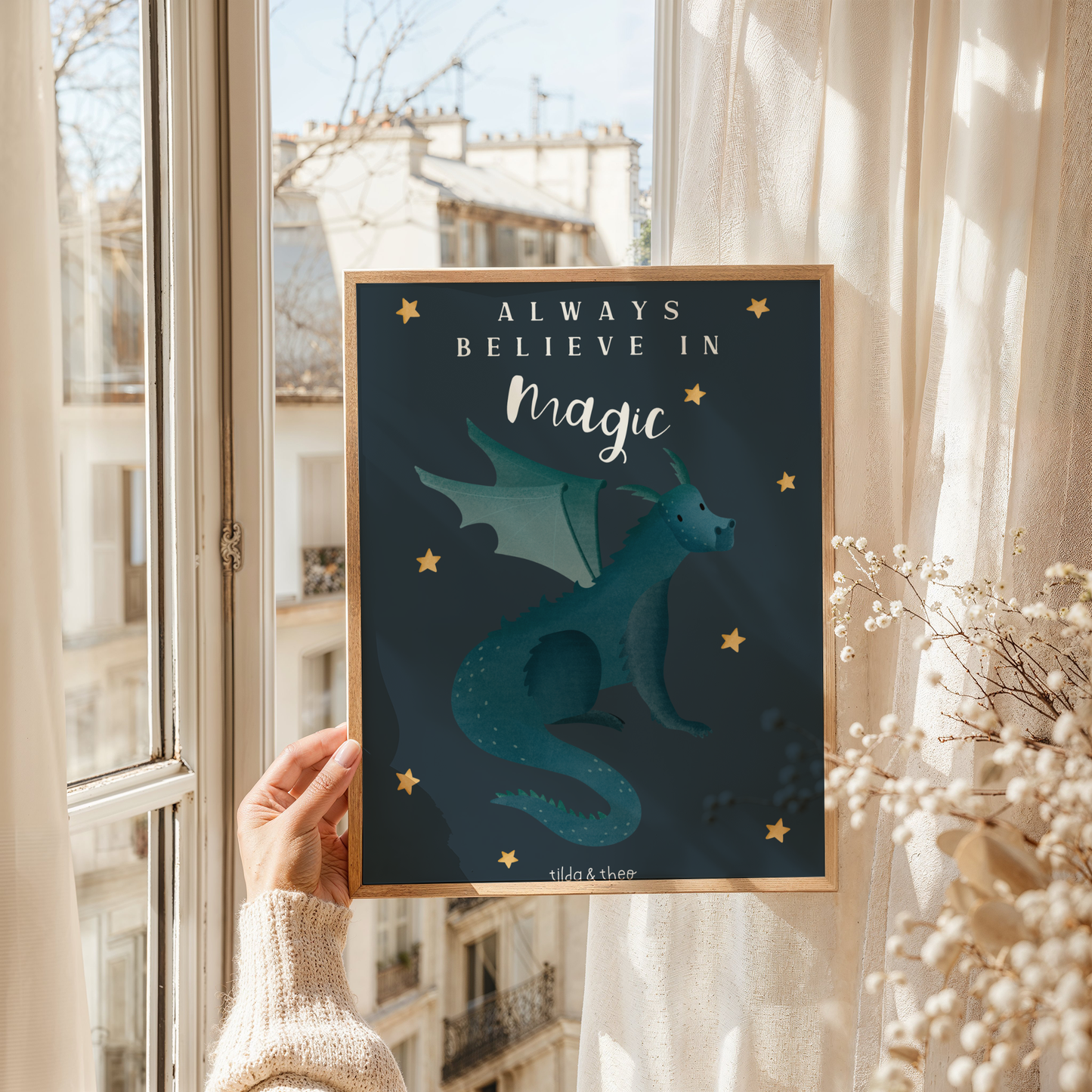Poster Drache Magie "Always believe in Magic" - Leseecke Poster Kinderposter