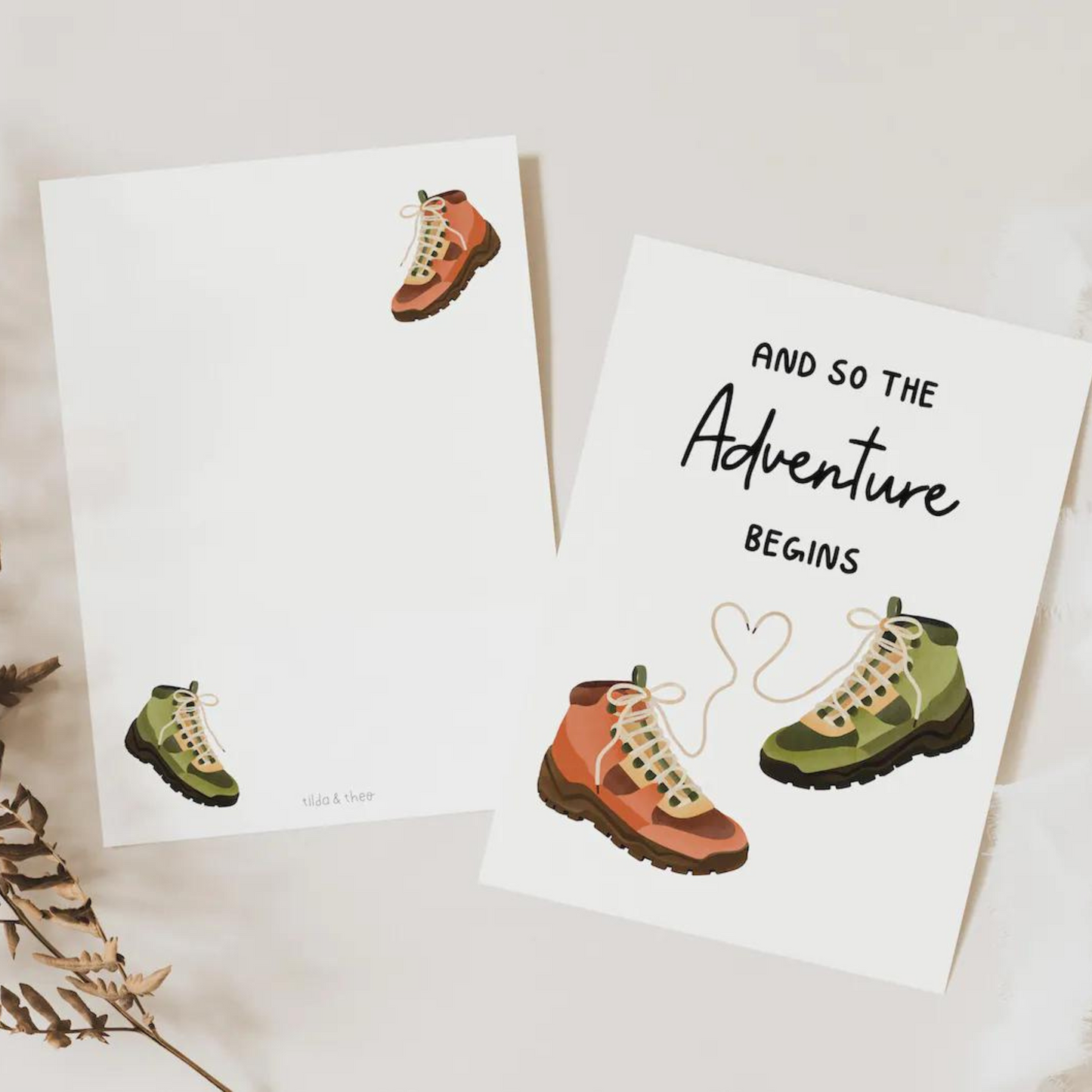 Postcard Hiking Boots - Wedding & Anniversary
