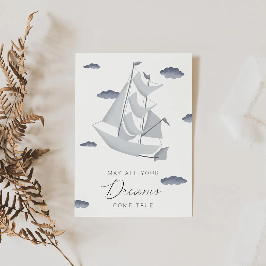 Postkarte Luftschiff - May your dreams come true