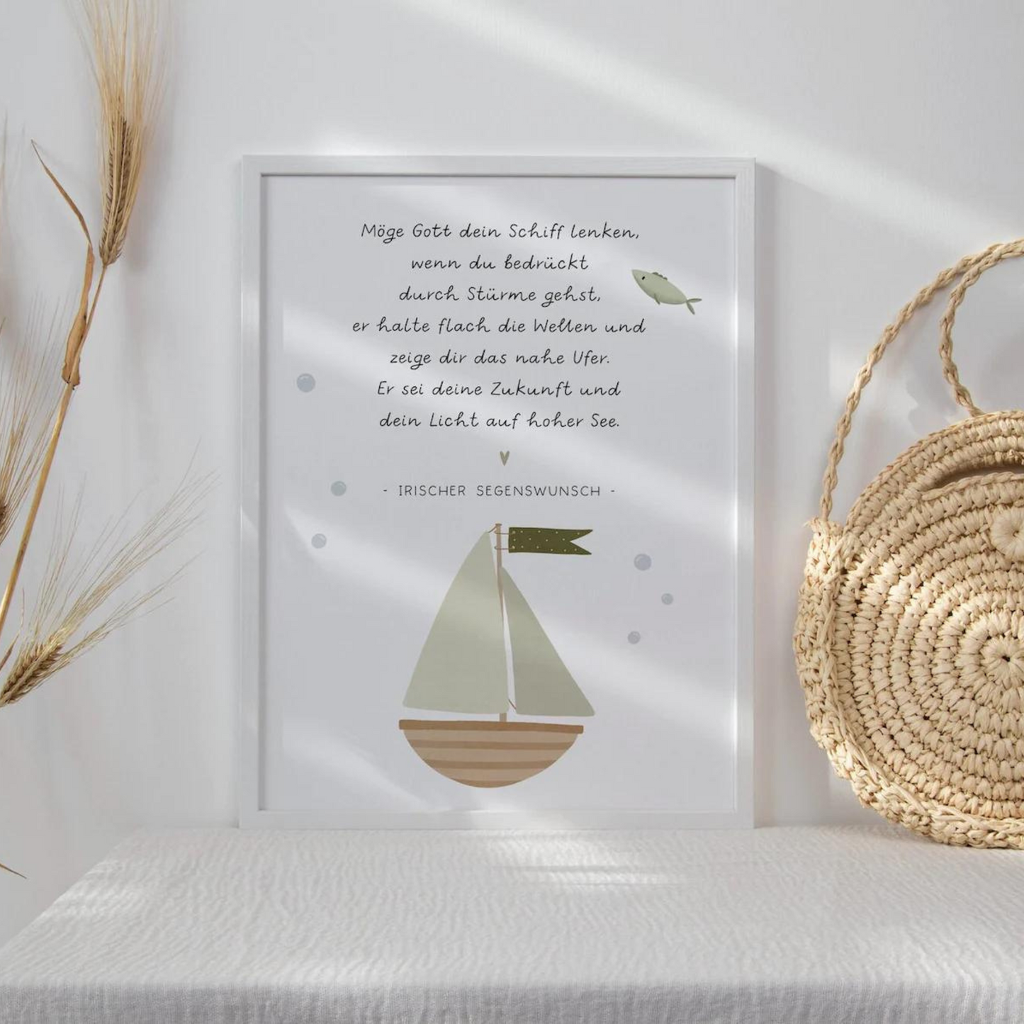 Poster Schiff Taufe - Kinderposter Segen Boot