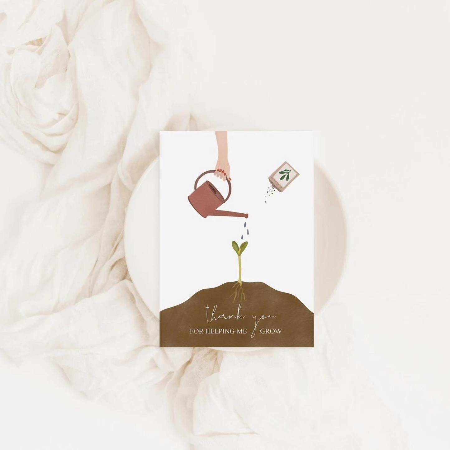 Postcard "Thank you for helping me grow" - teacher & educator