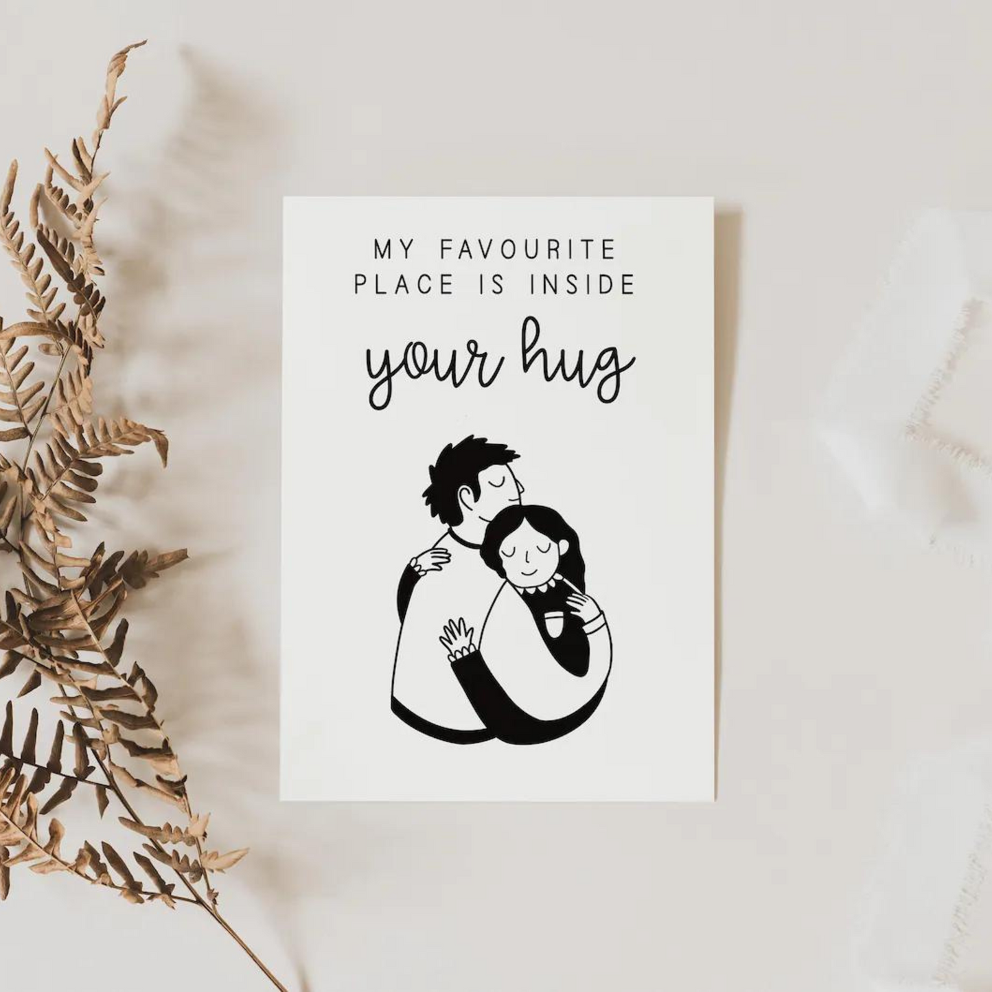 Postkarte Umarmung Paar - Valentinstag & Jahrestag "inside your hug"