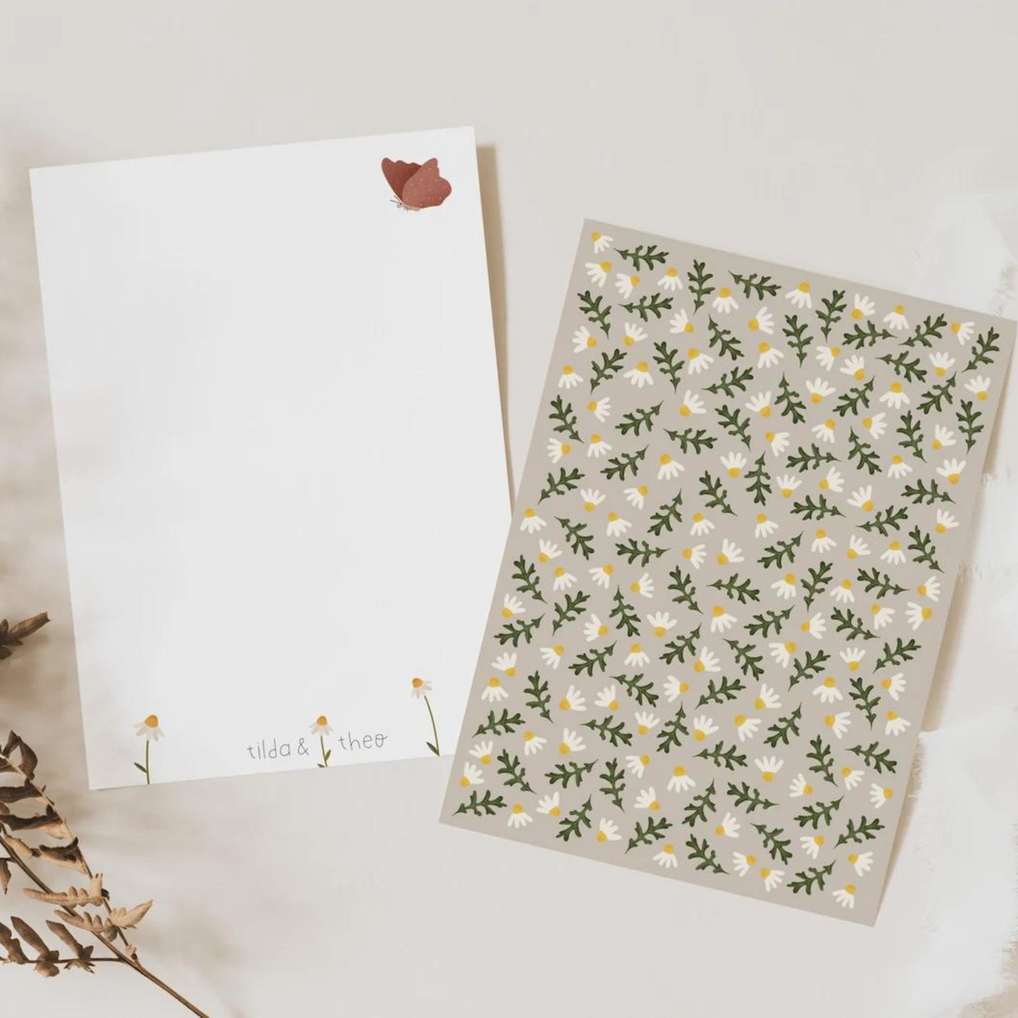 Postkarte Blumen Muster - Frühling