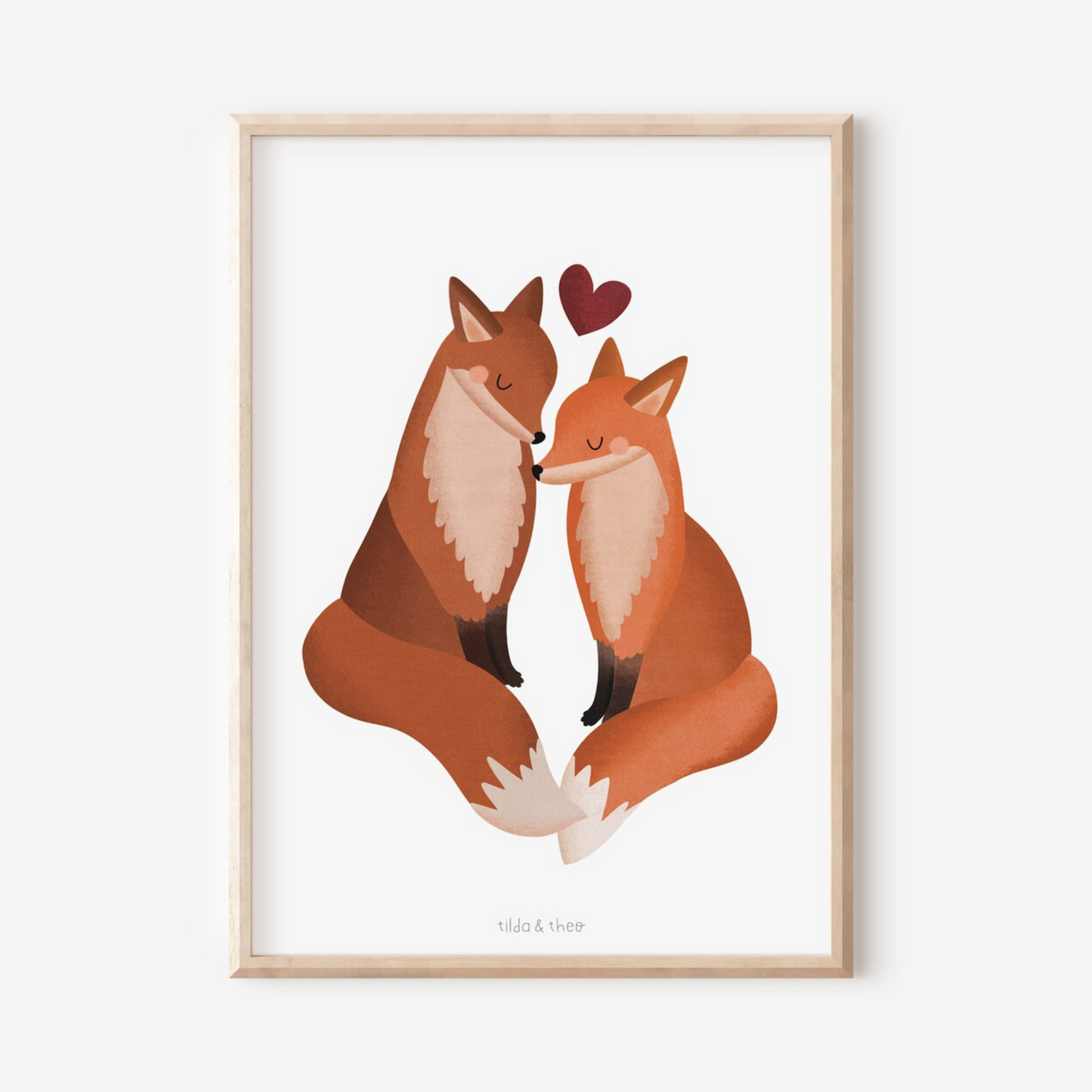 Hochzeitsposter Fuchs Liebe - Paar Poster Füchse