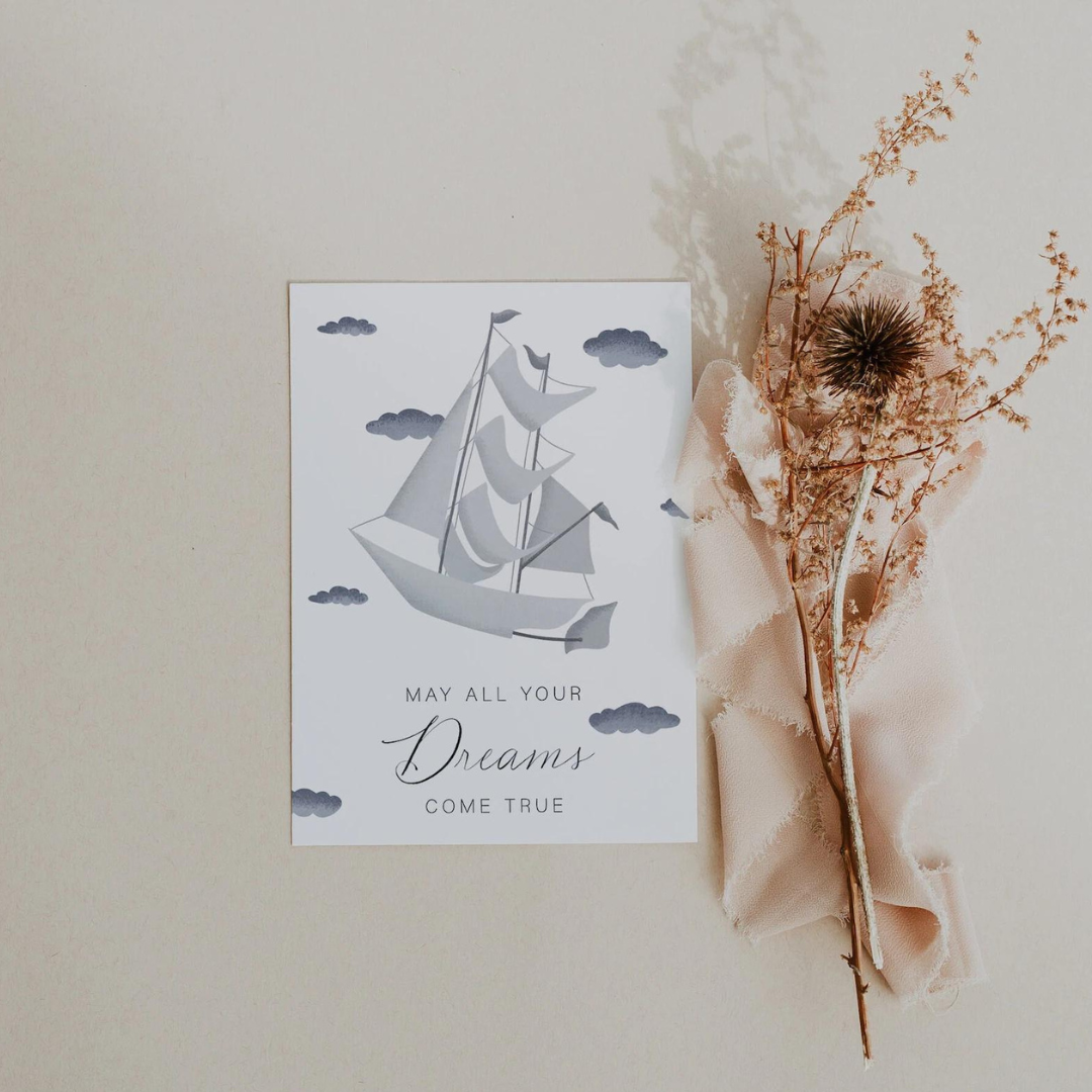 Postkarte Luftschiff - May your dreams come true