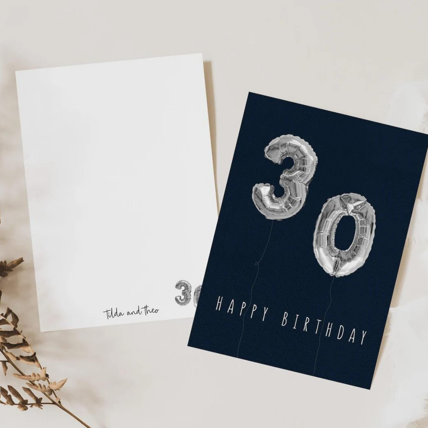 Geburtstagskarte 30. Geburtstag Ballon - Postkarte Folienballon