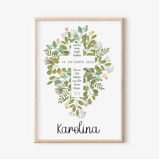 Taufposter - Blumenkreuz