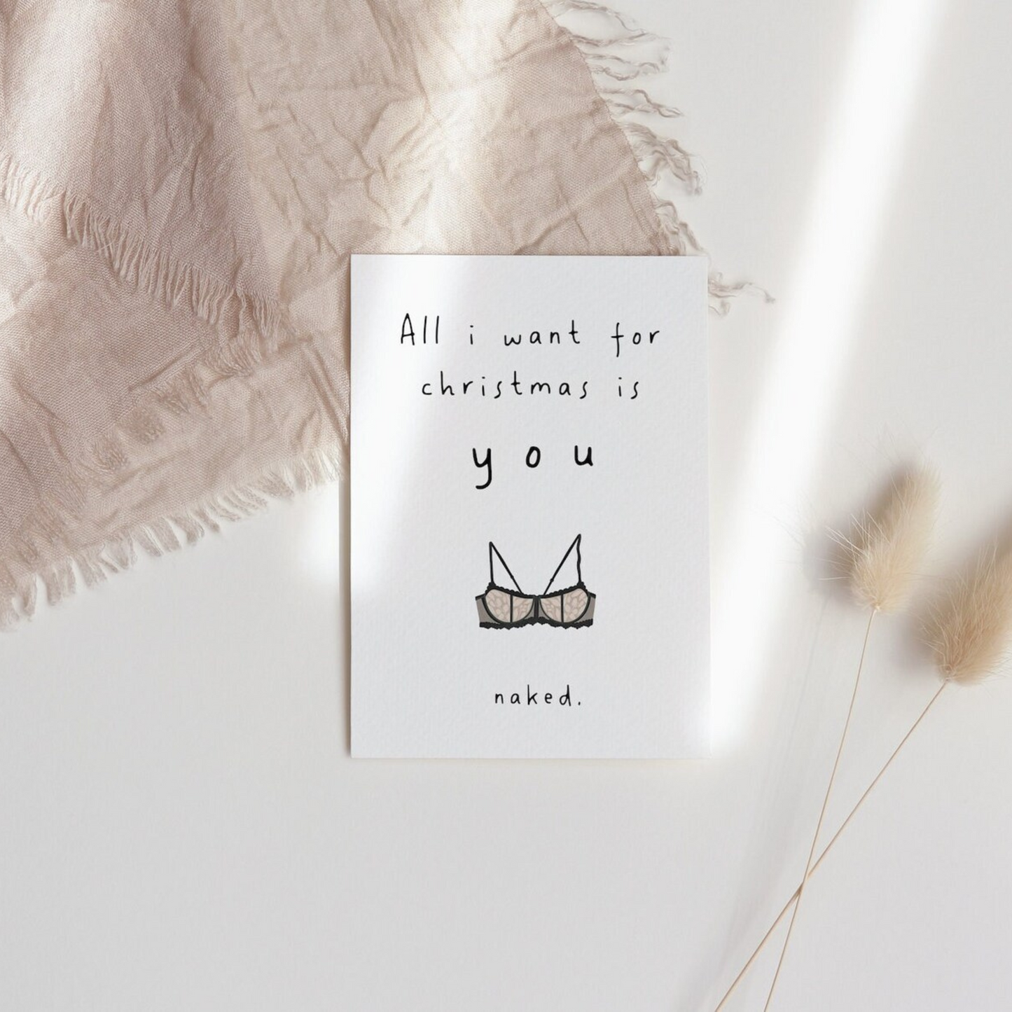 Weihnachtskarte "All i want for Christmas is you - naked"