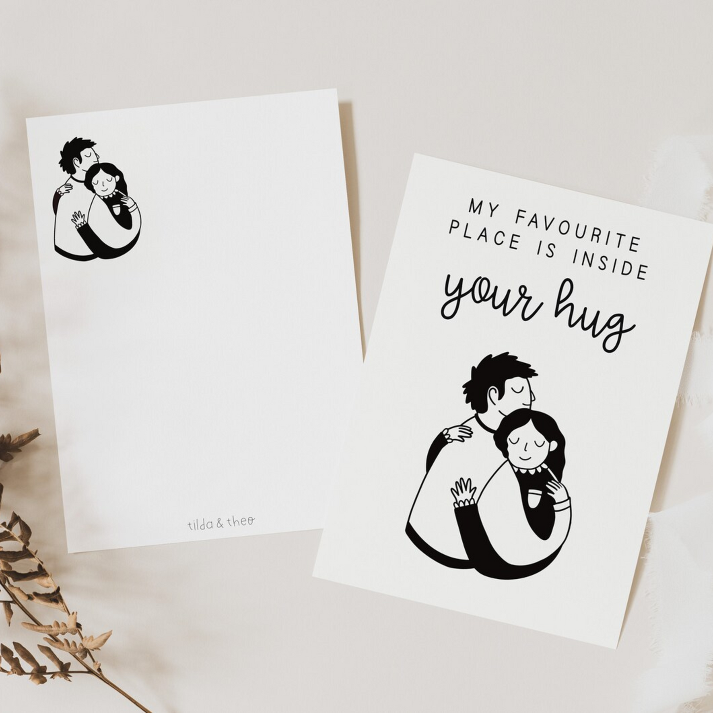 Postkarte Umarmung Paar - Valentinstag & Jahrestag "inside your hug"