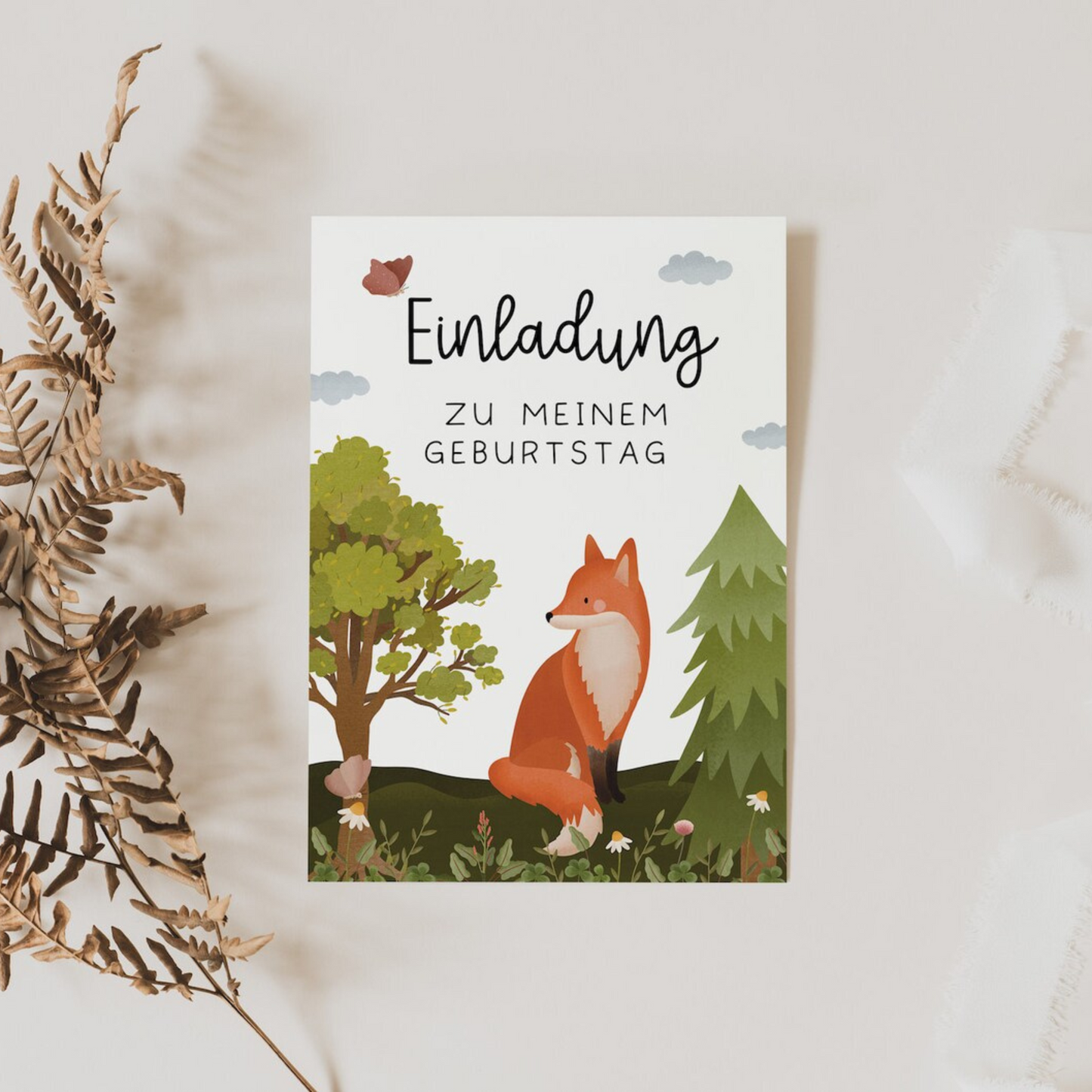 Einladungskarten Kindergeburtstag Wald Fuchs
