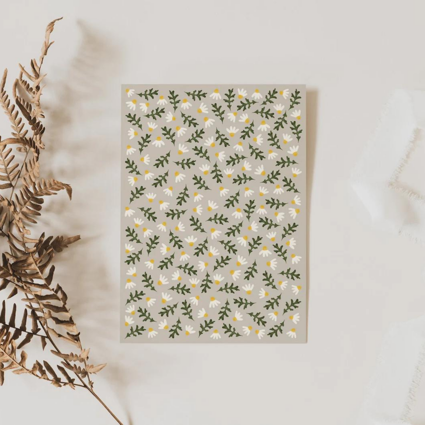 Postkarte Blumen Muster - Frühling