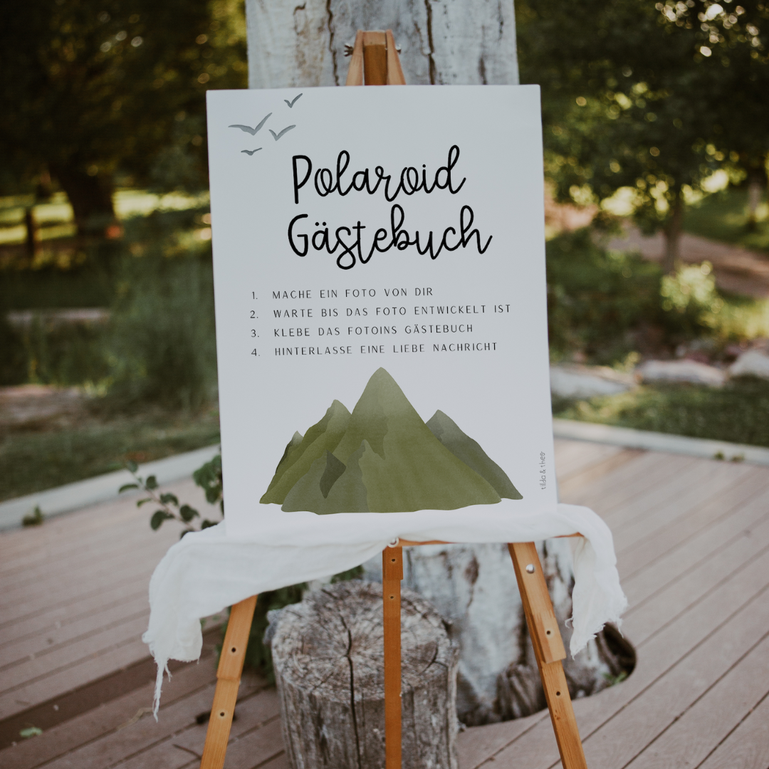 Polaroid Gästebuch Hochzeit Schild - MILLY 001