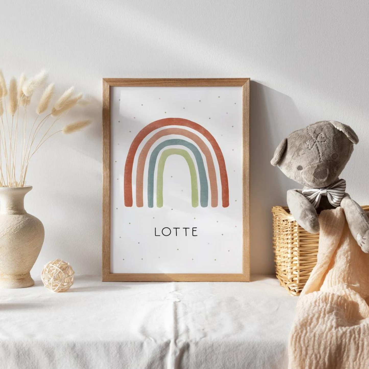 Poster rainbow - name children's room decoration