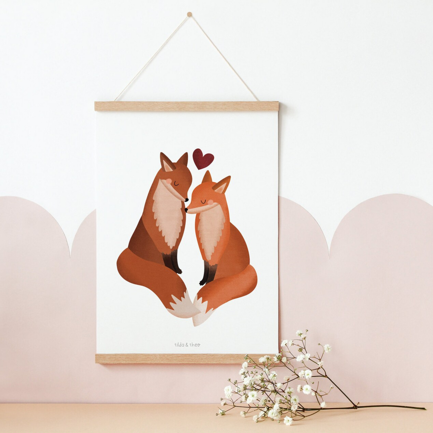 Hochzeitsposter Fuchs Liebe - Paar Poster Füchse