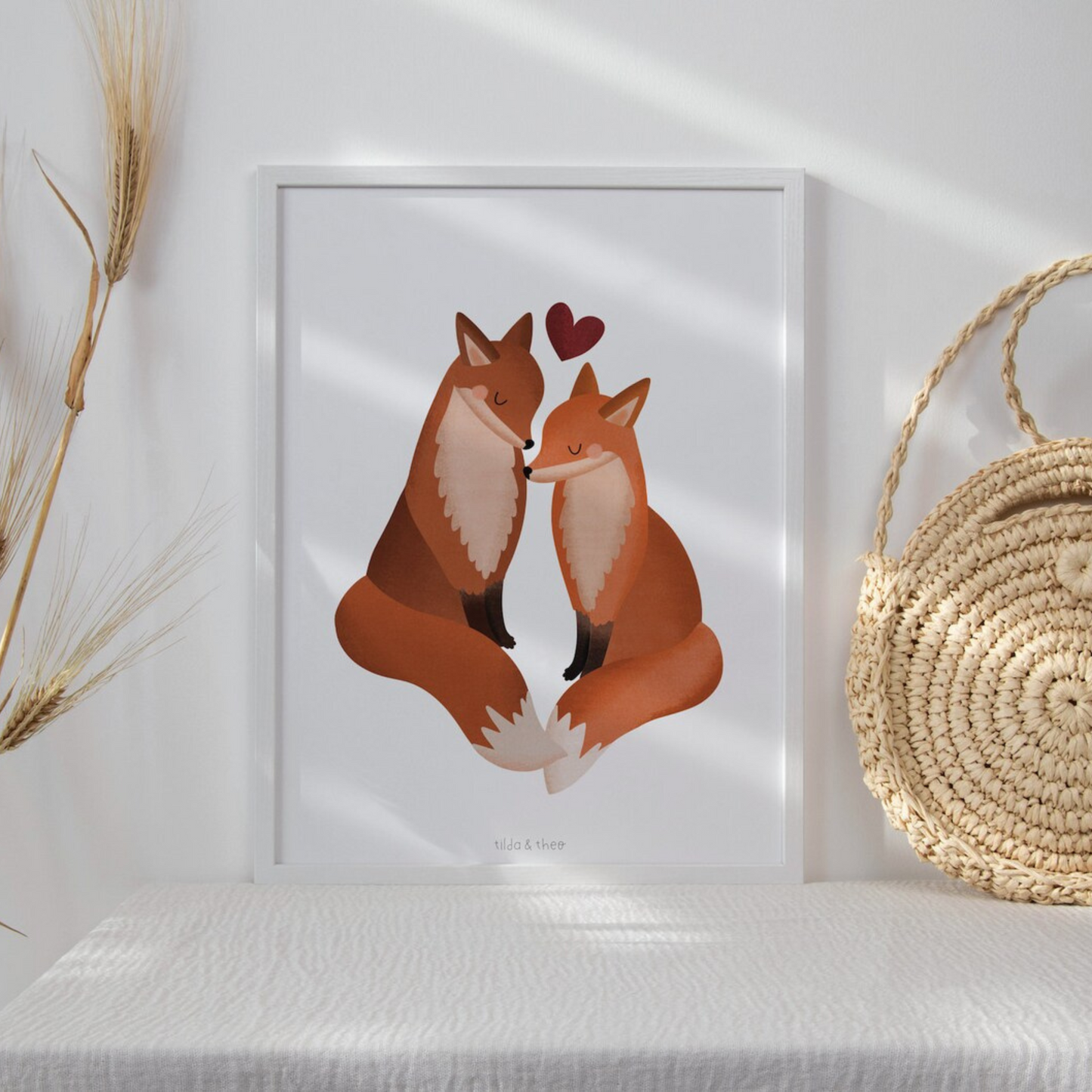 Hochzeitsposter Fuchs Liebe - Paar Poster Füchse