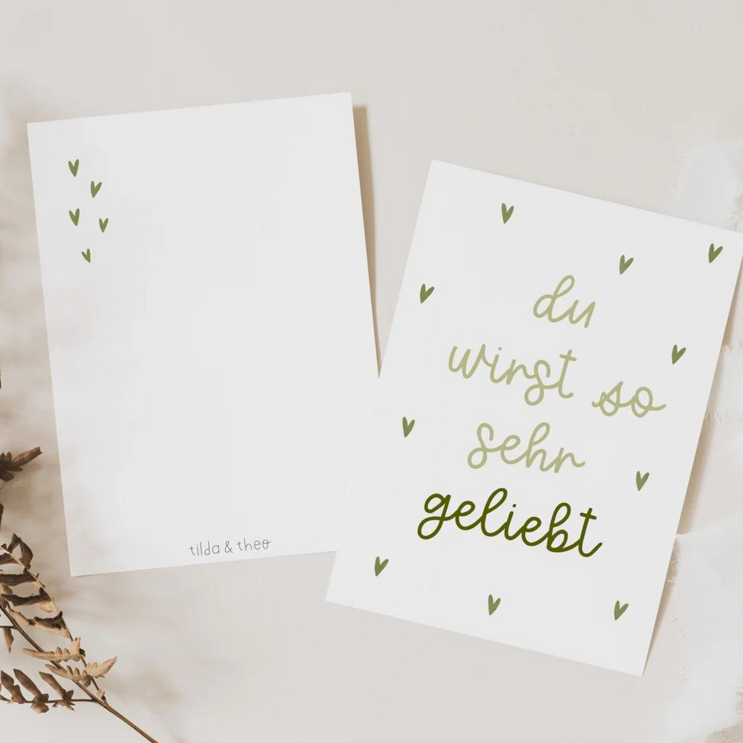 Postkarte "du wirst geliebt" grün
