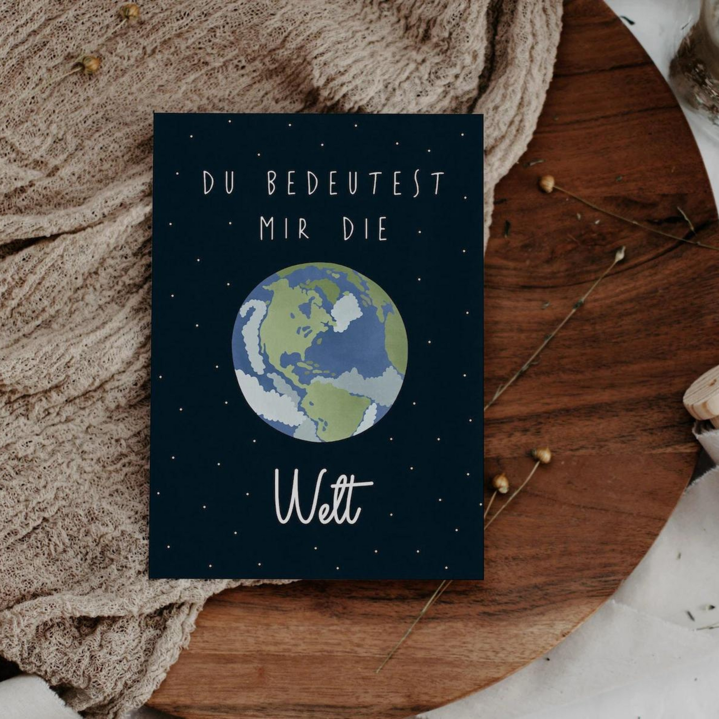 Postkarte Valentinstag "Du bedeutest mir die Welt"