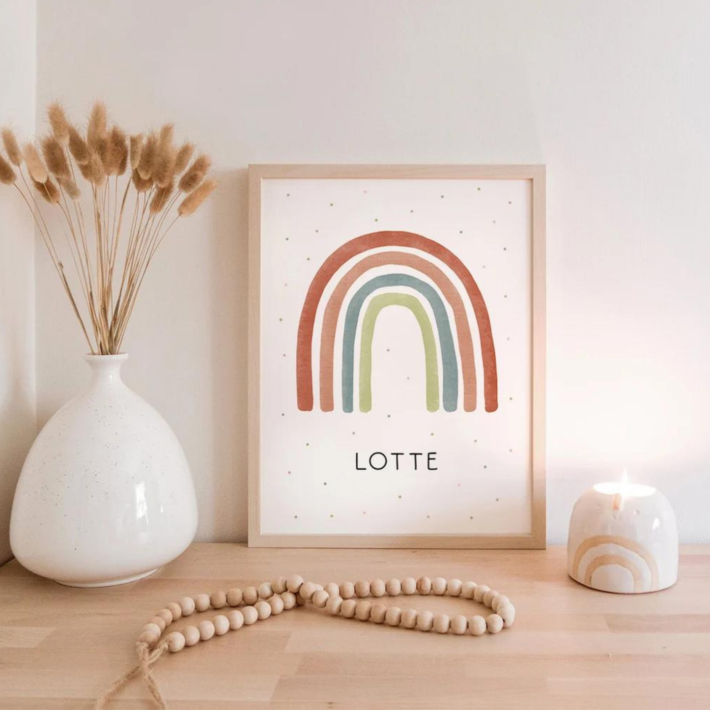 Poster rainbow - name children's room decoration