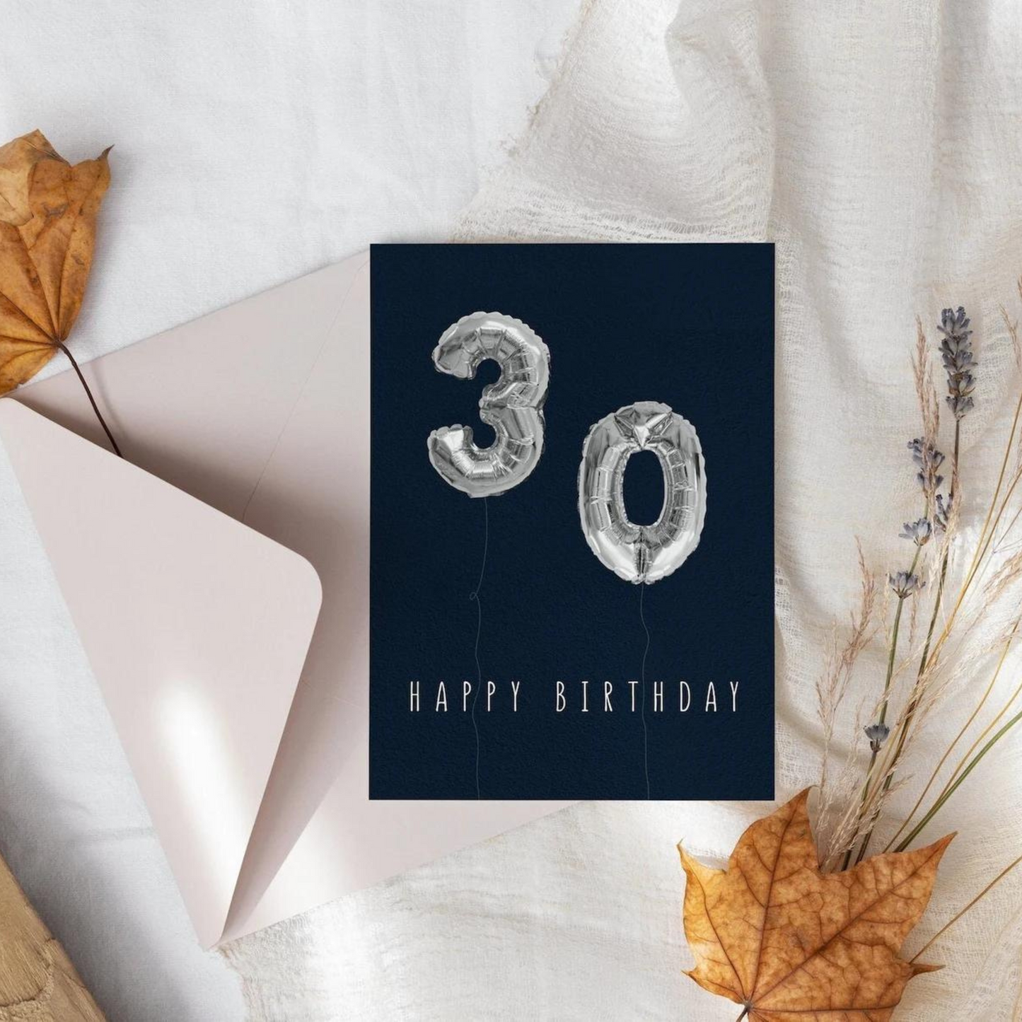 Geburtstagskarte 30. Geburtstag Ballon - Postkarte Folienballon