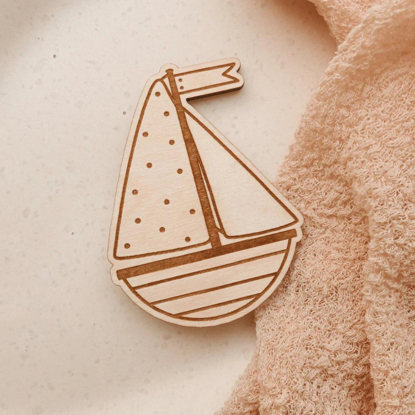 Wooden magnet ship - fridge magnet boat