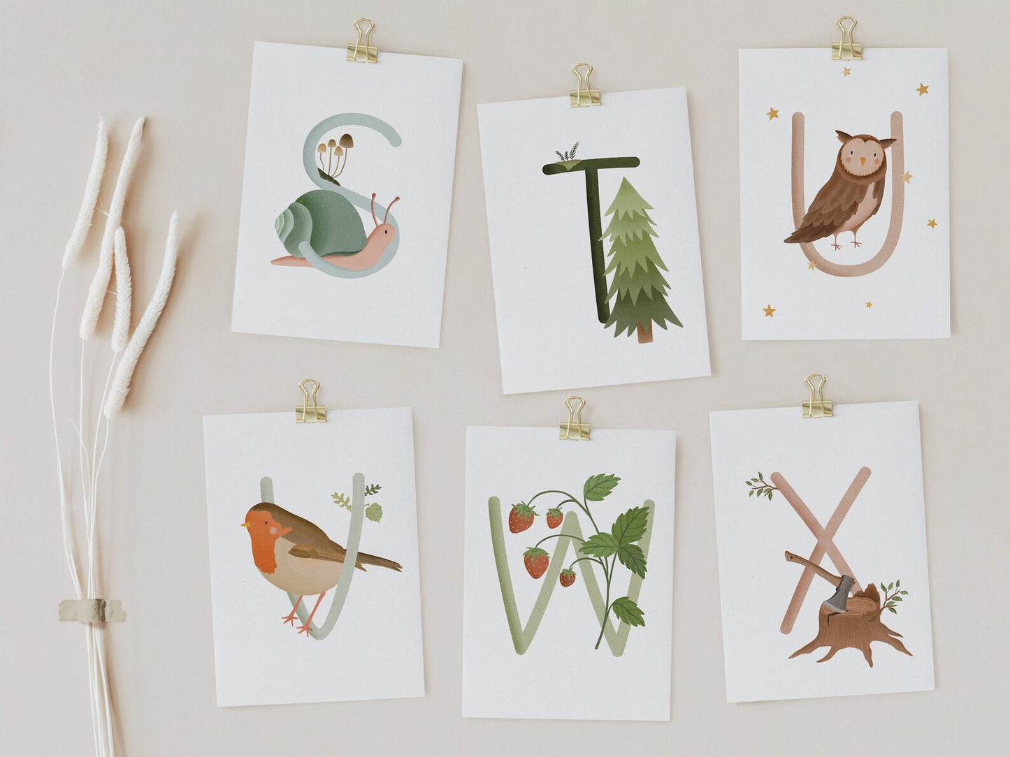 Buchstabenkarten Wald-ABC - Namenspostkarte