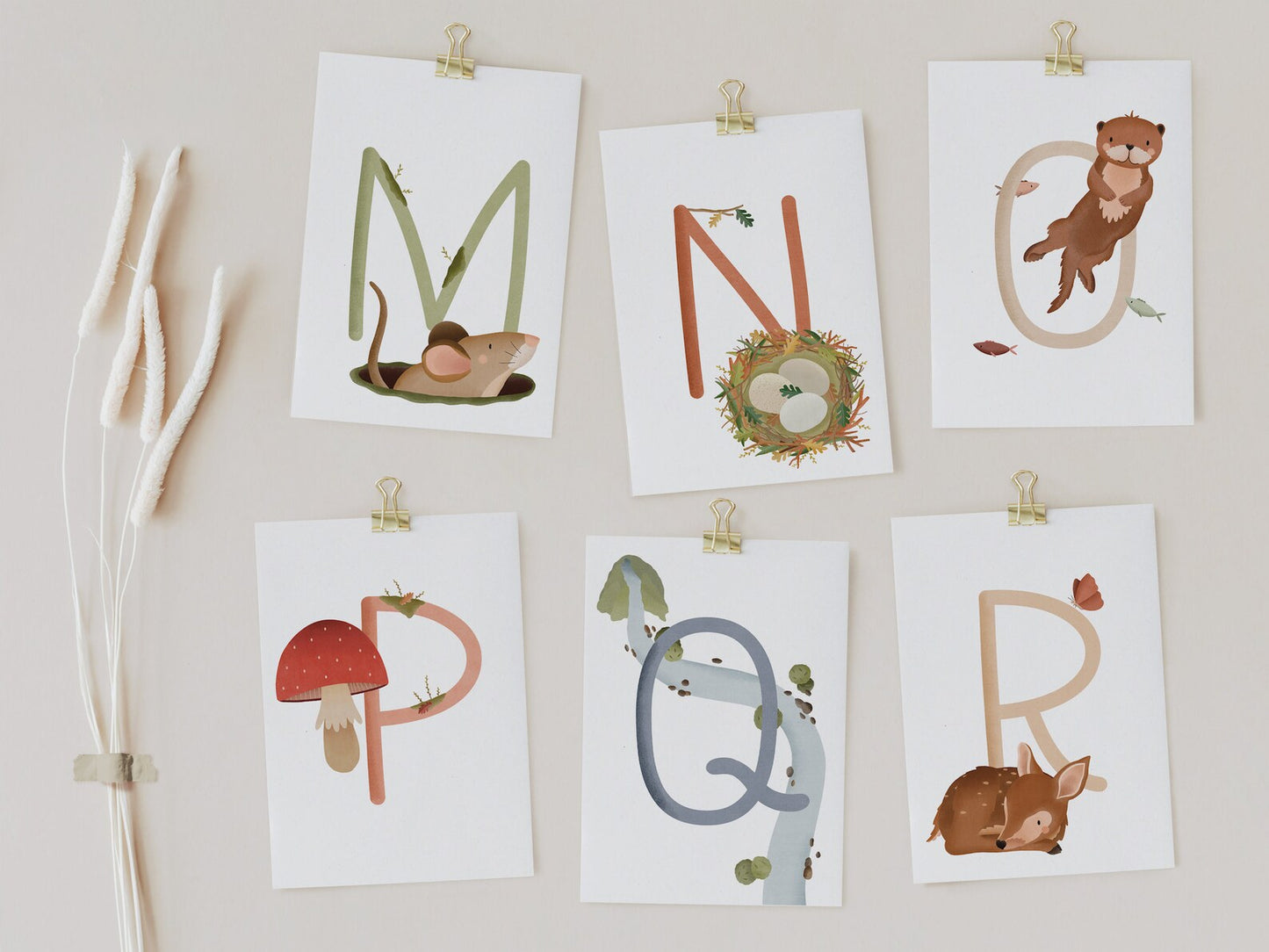 Buchstabenkarten Wald-ABC - Namenspostkarte