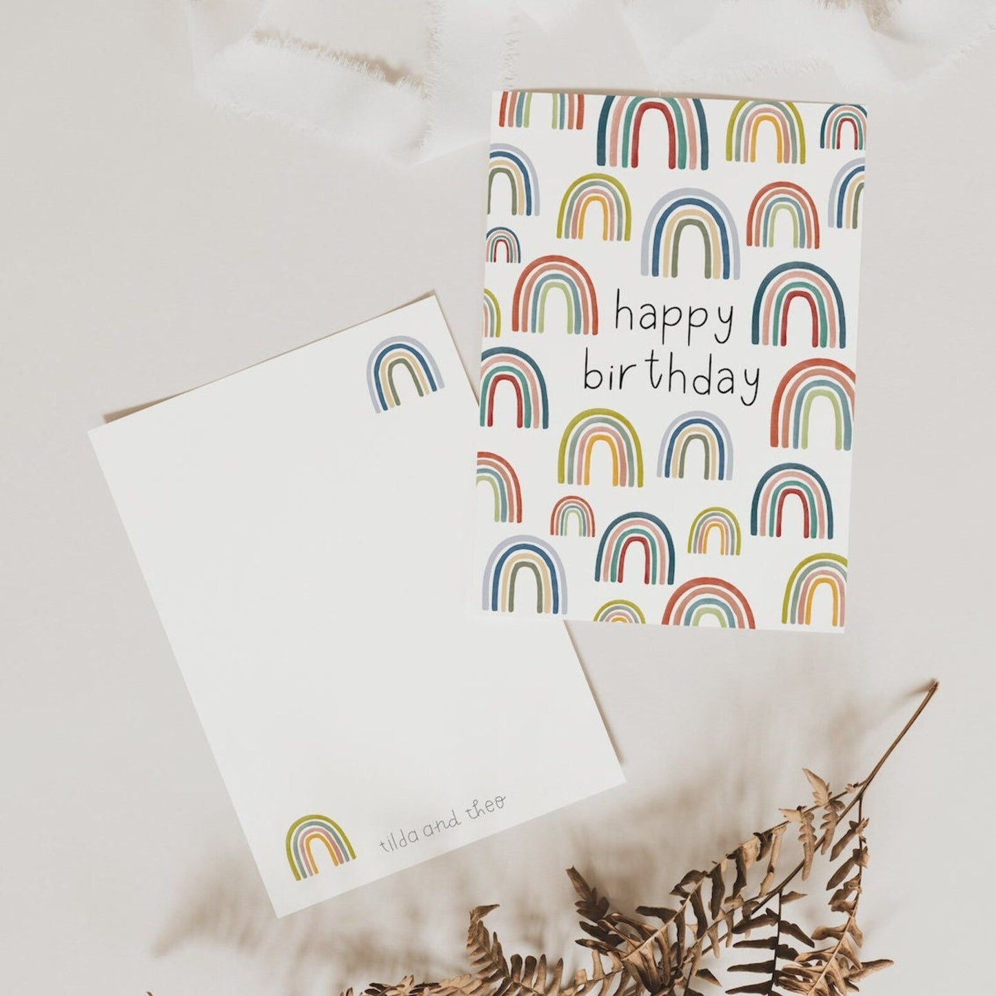 Postkarte Geburtsag Regenbogen