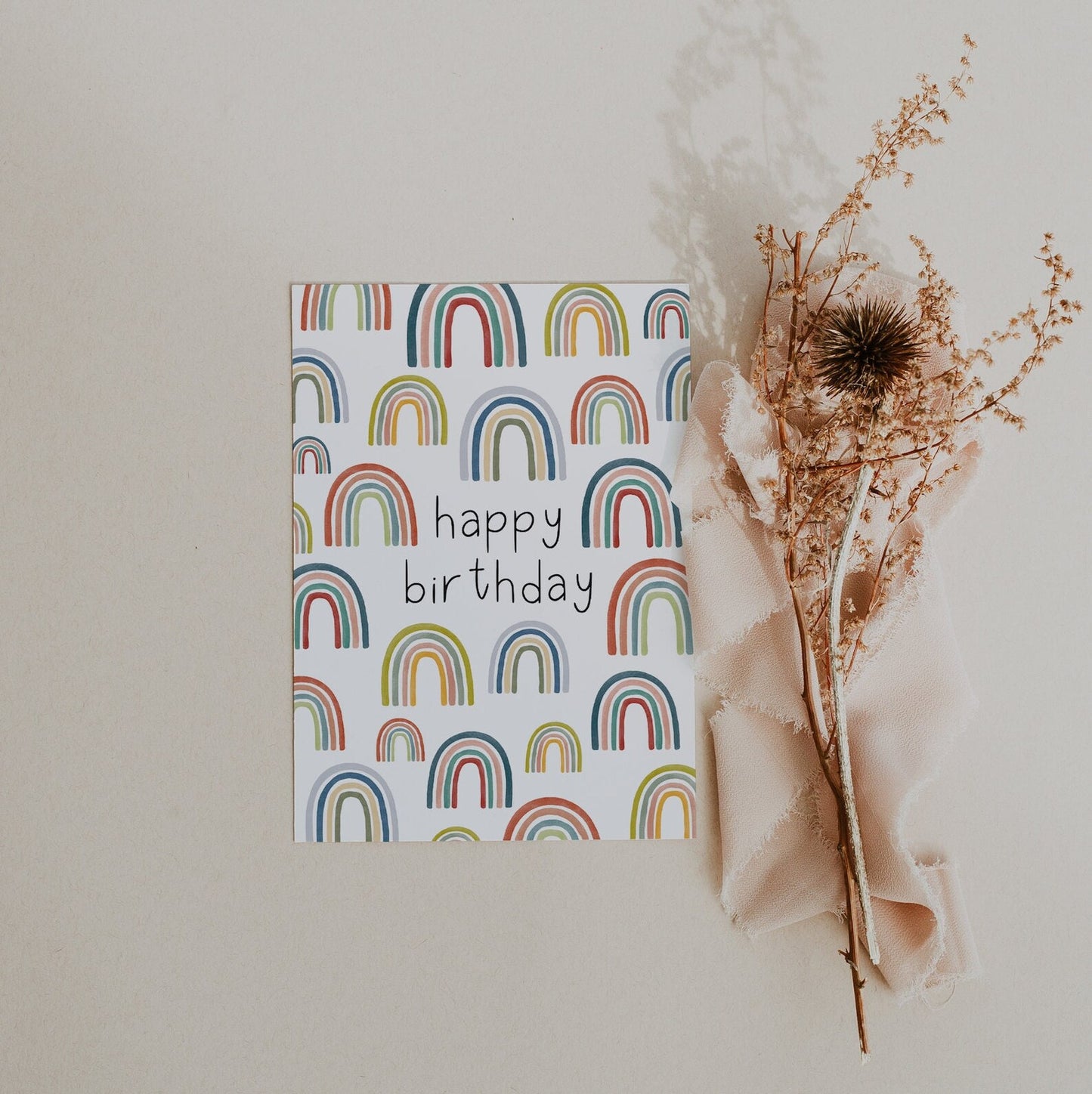 Postkarte Geburtsag Regenbogen