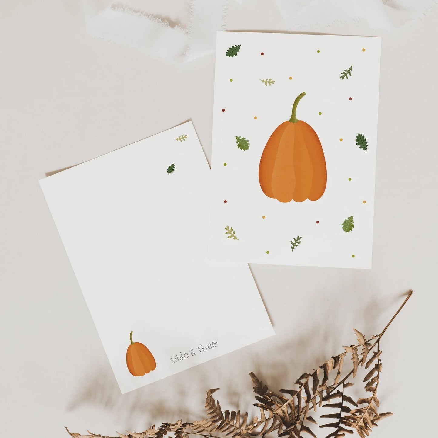 Postkarte Herbst - Kürbis