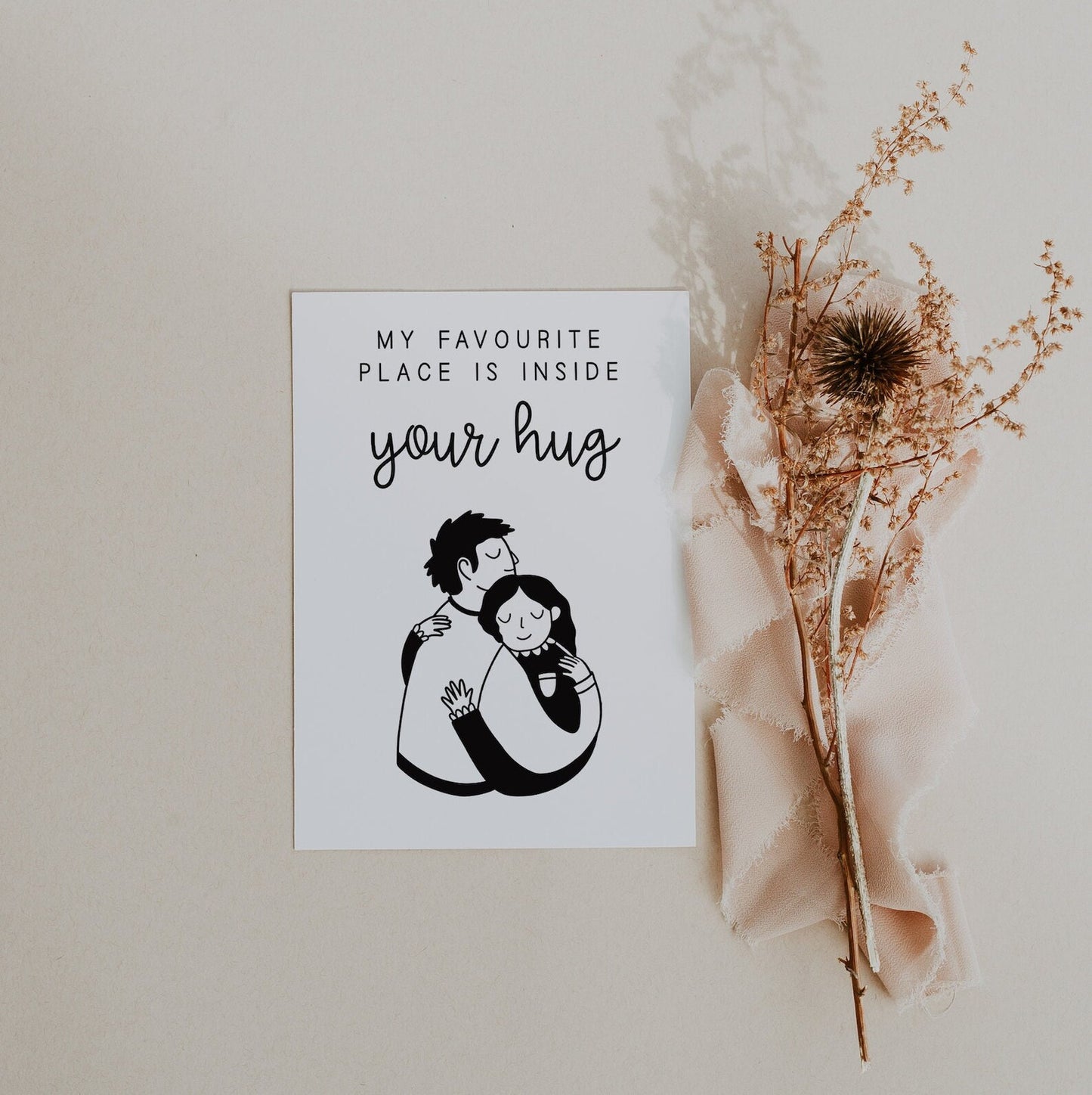 Postkarte Umarmung Paar - Valentinstag & Jahrestag "inside your hug"