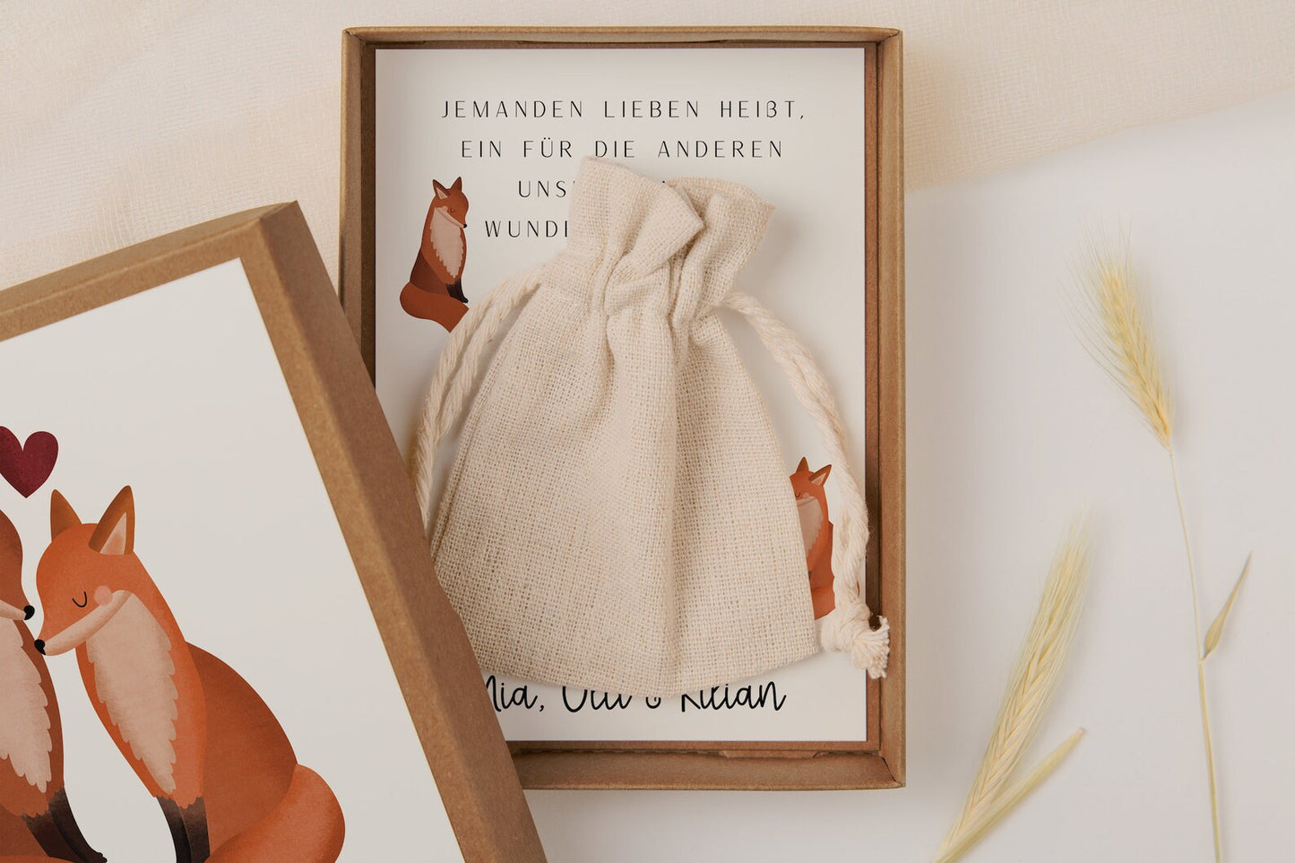 Geschenkschachtel Hochzeit Füchse - Geldgeschenk Hochzeit