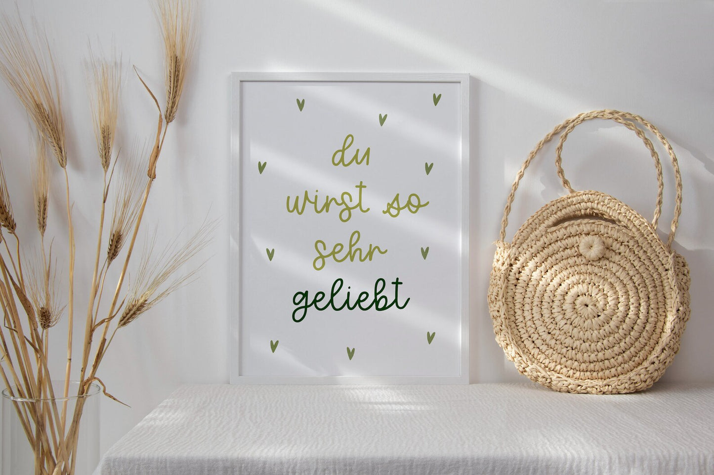 Poster Kinderzimmer "du wirst geliebt" - grün