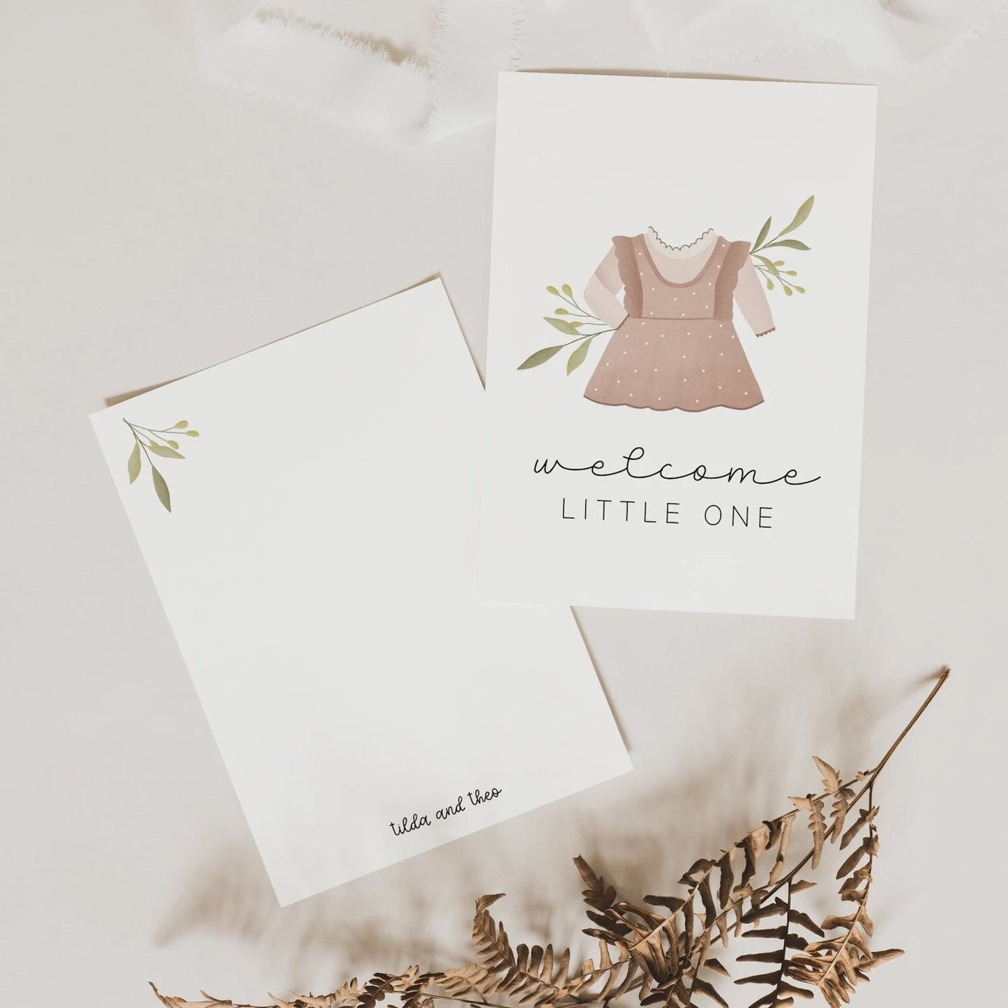 Postcard birth - baby dress