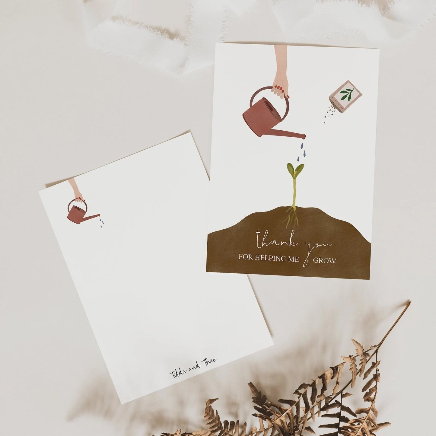 Postcard "Thank you for helping me grow" - teacher & educator