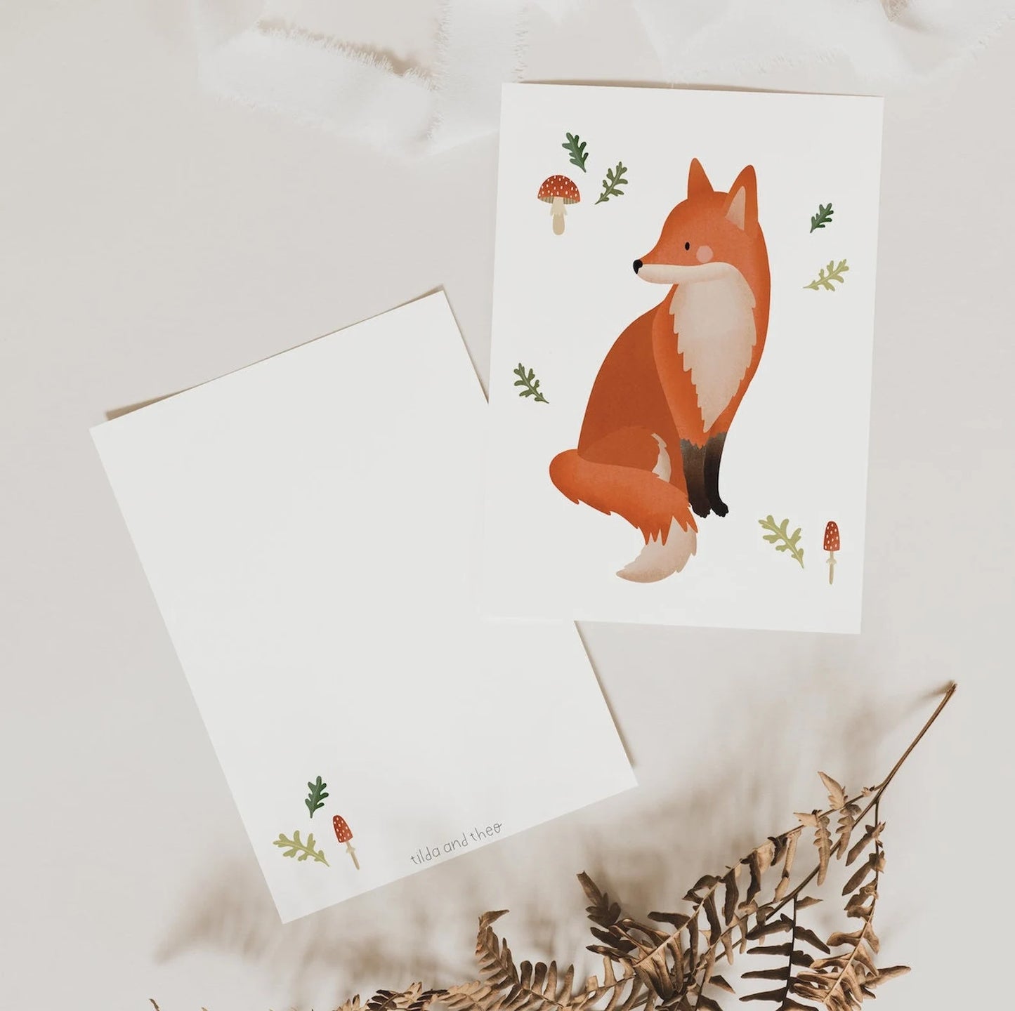 Postkarte Fuchs - Karte Waldtiere Geburtstagskarte neutral