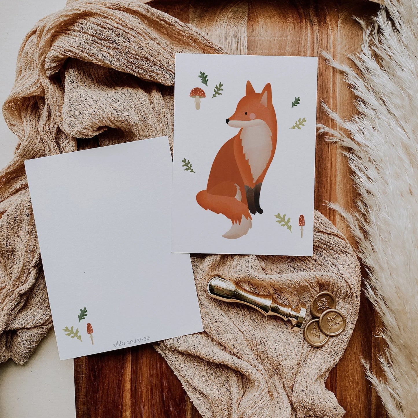 Postkarte Fuchs - Karte Waldtiere Geburtstagskarte neutral