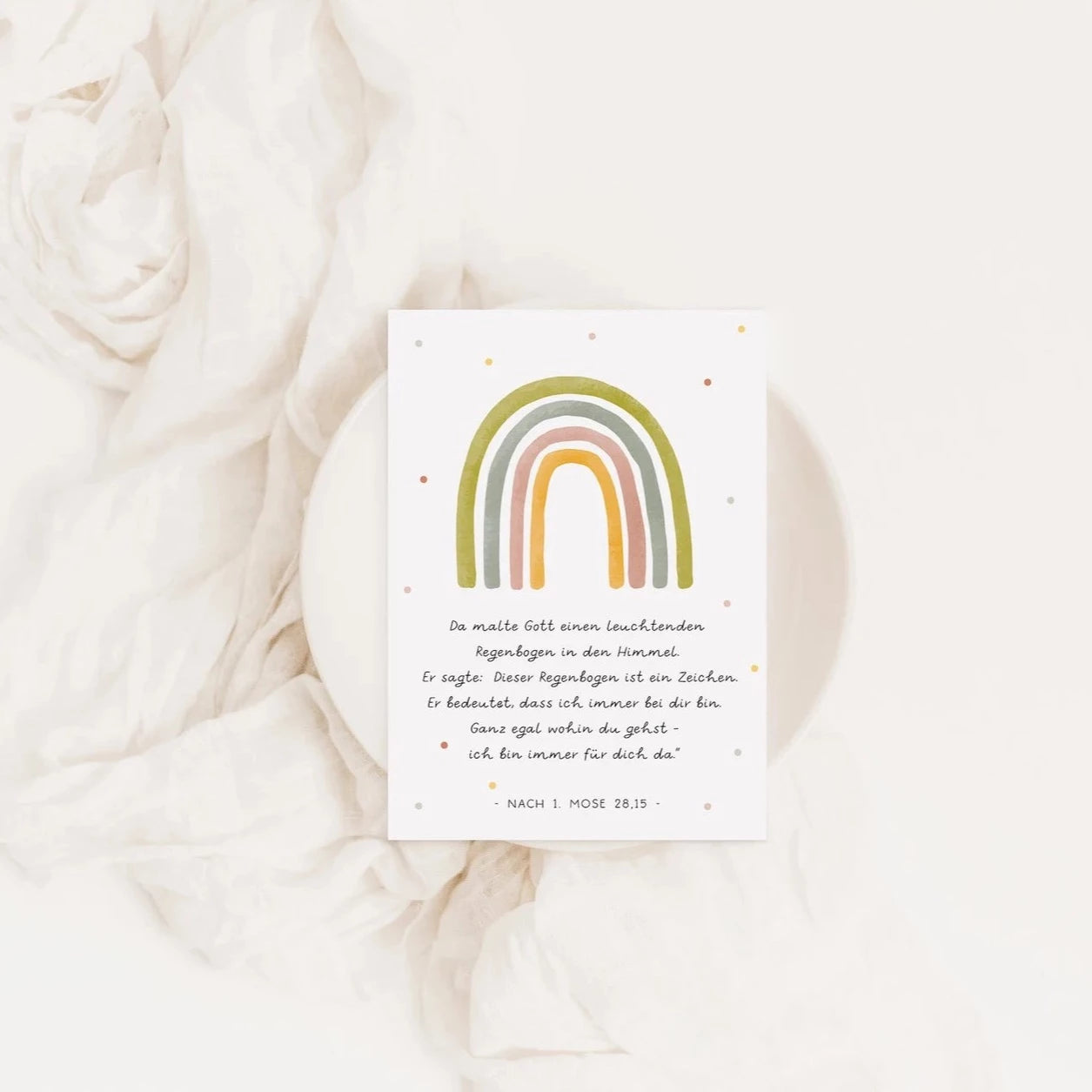 Postkarte - Taufe Regenbogen