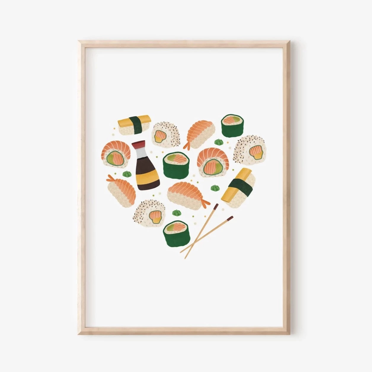 Poster Sushi - Geschenk für Sushi-Fans - Sushi Herz
